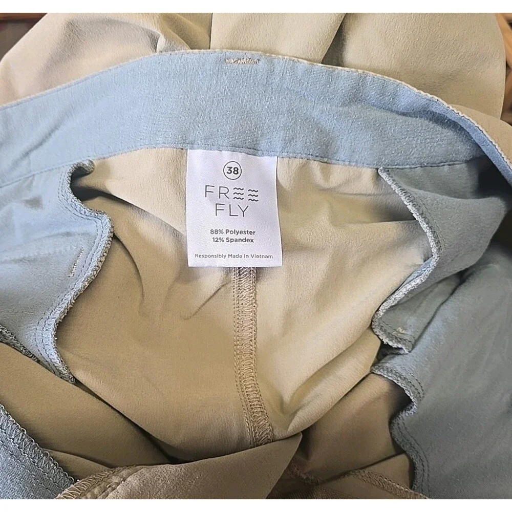 Free Fly Men's Shorts Breeze Khaki Tan Chino Performance Active, Size 38 - Picture 9 of 10